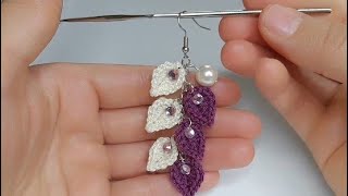 Amazing crochet earrings, it's so easy and simple 👌