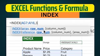 How to use INDEX Function in Microsoft Excel