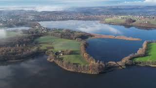 Amazing Polish autumn drone view 2023.  Kashubian Switzerland .Northern Kaszubian region.