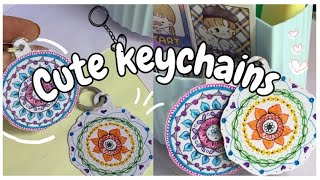 DIY handmade keychains| how to make cute keychains| (mandala art) easy crafts |#diy #drawing #cute