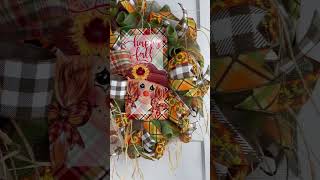 Happy Fall wreath #fall #falldecorations  #falldecor #scarecrow #wreath #rachelsuniquecrafts