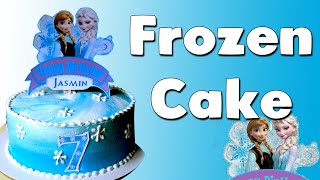 Simple Frozen-themed Cake in Boiled Icing and Printed Topper