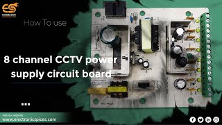 12V 10A DC output 8 channel CCTV power supply circuit board 120mm x 102mm x 24mm (AC to DC)