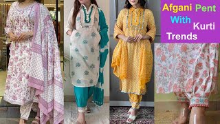 new latest Afgani pants kurti design 2023 | long kurti pent outfit ideas | afgani pent fashion trend