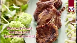 Misokarbonade met zoetzure komkommersalade