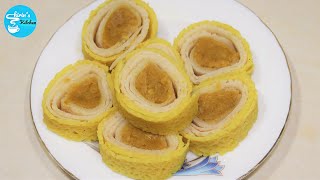 ডিম ছাড়া সুন্দরী রোল পাটিসাপটা পিঠা | Roll Patisapta Pitha | Bangladeshi Pitha Recipe