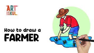 How to Draw a Farmer | Easy and Simple Drawing Tutorial For Beginners