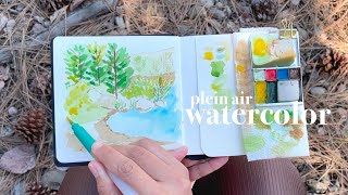 Plein air watercolor painting - Demi palette art by toolkit