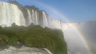 Walking on the bridge, Iguassu Falls in Brazil