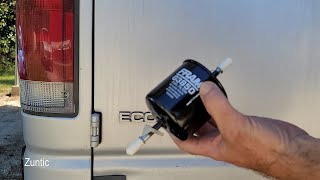 Econoline fuel filter replacement on the e350 ford van airstream b190