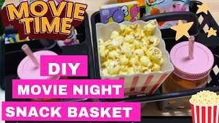 DIY MOVIE NIGHT SNACK BASKETS FOR KIDS  #movienight #diy