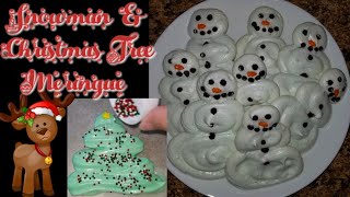 🎄Christmas Tree & Snowman Meringues ☃️