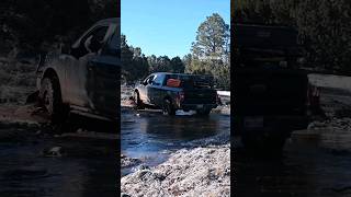 it's satisfying breaking through some iced over silt in a creek #overlanding