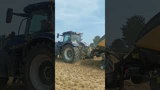 New Holland t7.270 blue power au pressage de paille 2024!🤩