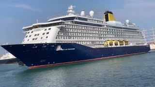 Saga cruise ship,Spirit of Discovery, leaving Portsmouth port for Falmouth