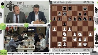 Nihal Sarin beats Jorge Cori / Khanty-Mansiysk FIDE World Cup 2019