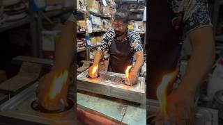 Hand is in fire 🔥 omg repairing chulha very fast #chotudada #gasstovecooking #repairing