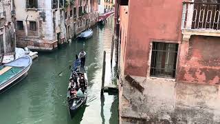 Looking out the back window of our hotel room at the All’Angelo suites in Venice, Italy.