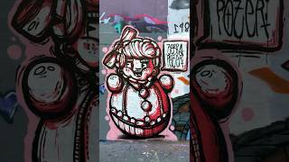 POV:Vintage doll on the outside, spraying rage on the inside👺 #graffiti #painting #spraypaint #art