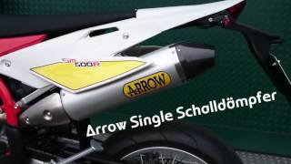 SWM RS 300 SM / RS 500 R Arrow Single Schalldämpfer Exhaust Sound Check