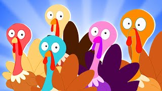 Five Little Turkeys, Thanks Giving Song and Nursery Rhymes for Kids