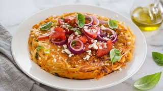 Pasta Frittata Italian Recipe | How to Make a delicious  frittata using your LEFTOVERS spaghetti.