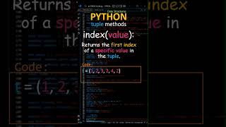 how to get index of a value in a tuple | index() method | #Python | @pythink1 |#python for beginners