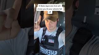 5 State Police Departments that will chase you til your wheels fall off #cops #viral #police #shorts