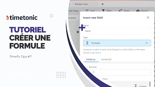 Comment créer une formule dans TimeTonic