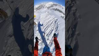 Huge backflip on skis! #skiing #cliff