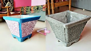 Beautiful pot ideas at home || cement craft ideas || gamla banane ki vidhi || cement pot making.