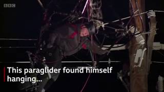 Paraglider hangs for hours after Californian power line mishap