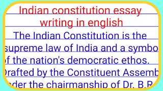 indian constitution essay writing in english|essay on indian constitution