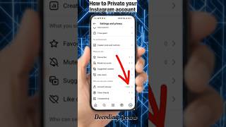 Instagram Account Private kaise karen || How to private Instagram Account #instagram #shorts