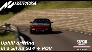 Drifting uphill in a  Silvia S14 + POV - Assetto Corsa - Gresim Argonauts