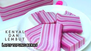 CARA MEMBUAT KUE LAPIS TEPUNG BERAS - LEMBUT DAN KENYAL