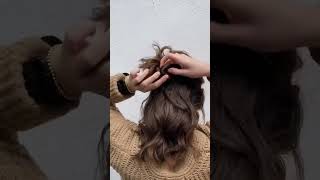 #diy #short Easy pony!! #hairstyle #shorthairstyles #shorthairhacks #shorthairgi