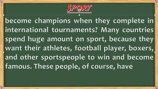 English Essay Topic 22 | Sport | Vantrodeth Legend