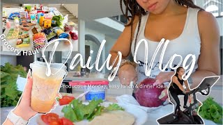 Spend the Day with Me | Grocery Haul, Easy Lunch & Dinner Recipes, Peloton Workout #dinner #vlog