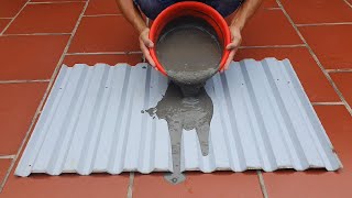 Cement Craft Ideas / Cement + Sand +Old Corrugated iron = Beautiful Plant pots / Simple and Easy /