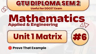 Lect 6 | Diploma Sem 2 Mathematic | CH 1 Metrix | Applied & Engineering Mathematic | All Branch 2024