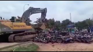 Fct Abuja Commence Crushing Of Seized Motorcycle Around Abuja Metropolis