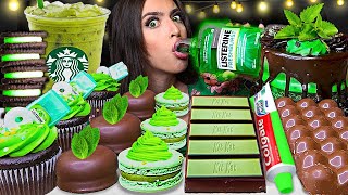 ASMR MINT CHOCOLATE, TOOTHPASTE, GREEN KIT KAT, AERO BUBBLE, MOUTHWASH, OREO, STARBUCKS, MACARON 먹방