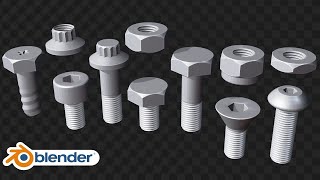 How to make nut & bolt in Blender#blender #3d #design #model #addon #modeling