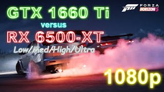 RX 6500 XT vs. GTX 1660ti - Forza Horizon 5 - 1080p