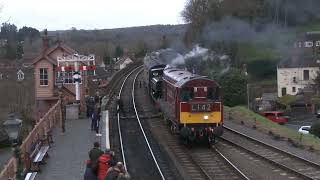 Class 20 20142 + GWR  Pannier 7714 at Severn Valley Railway, 29th December 2023.