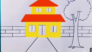 🏘️🏡how to draw a colour ful house and natural resources// artist Kunal Singh #art and craft #drawing