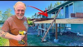 Building A $175,000 Deck! |Digging Holes and Pouring Footings|