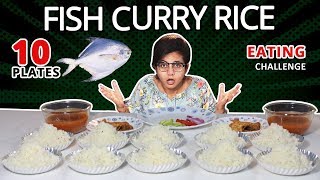 FISH CURRY RICE EATING CHALLENGE | 10 Plates Curry Rice Eating Competition | Food Challenge India