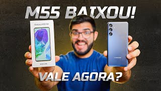 BAIXOU! Galaxy M55 finalmente tá valendo a pena agora? Snapdragon e Selfie de 50mpx